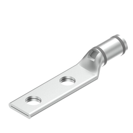 Burndy Copper Compression Lug, 2 Hole w/ Inspection Window, 4 Flex, 1/4" Stud YAV4CL2TC14FX